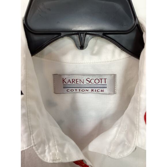 Vintage Karen Scott Women's Halloween Embroidered Button Down Shirt White‎ Small - Picture 5 of 12